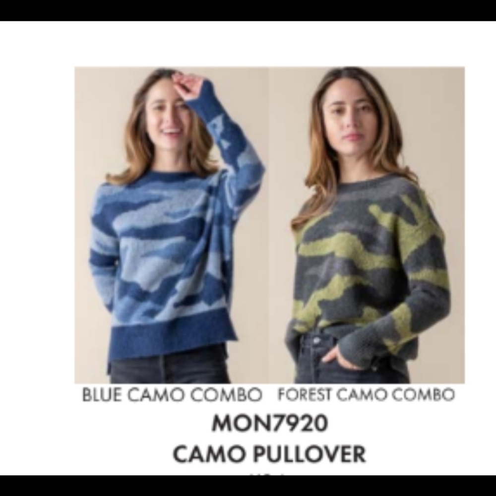 Margaret O'Leary Navy and Light Blue Sweater